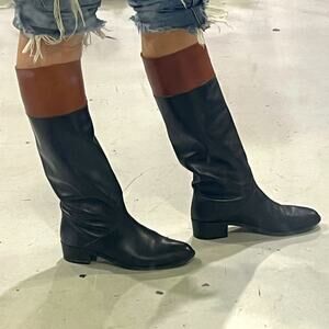 Lord and Taylor Riding boot split color black and brown leather 8
